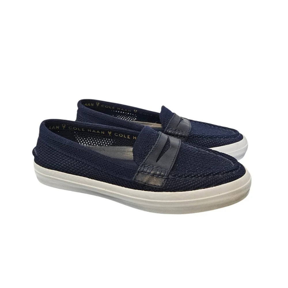 Cole Haan Grand.OS Pinch Weekender Penny Loafer Shoes Womens 10.5 B Blue W11558